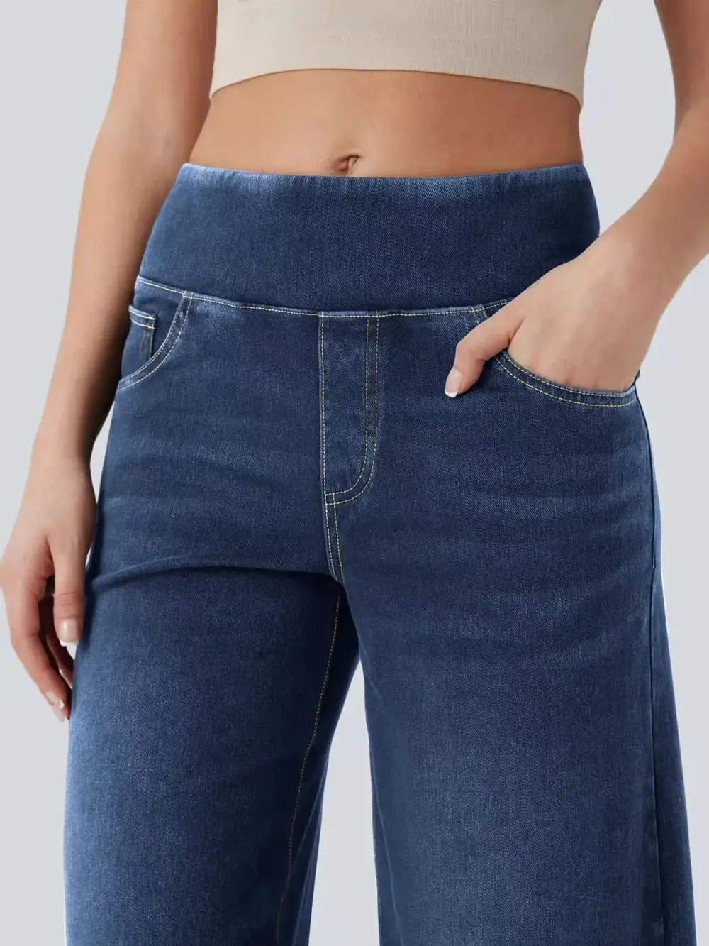 Soft High Waist Wide Leg Denim Jeans