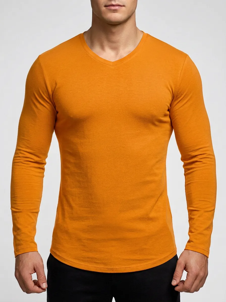 Men's V-Neck Long-Sleeve T-Shirt