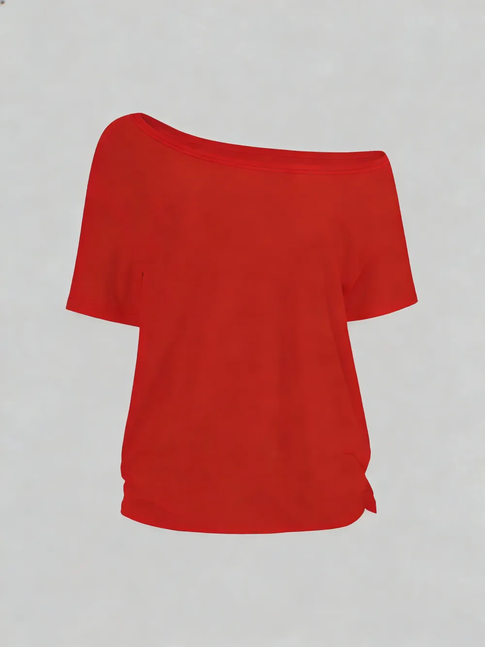 🔥 Women's Off-Shoulder Solid Color Tee | Casual Basic Short Sleeve T-Shirt