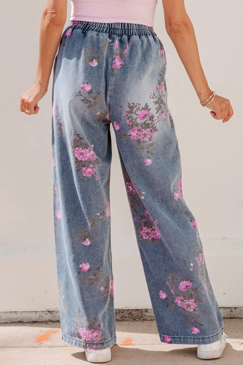 Elastic Waist Denim Jeans