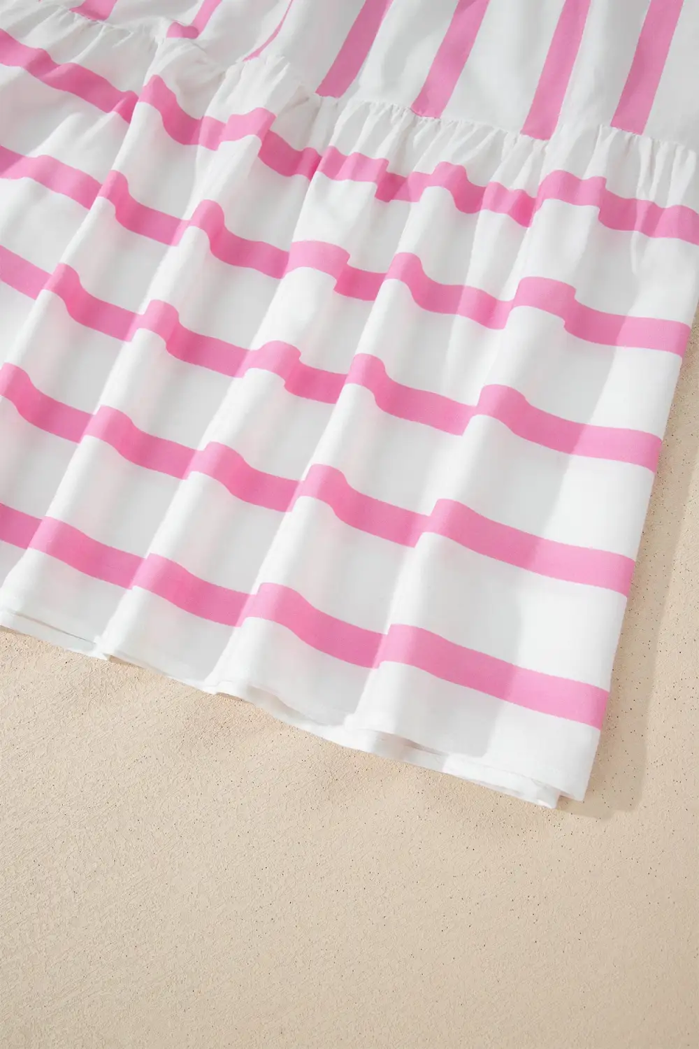 Clean Line Striped V Neck Tiered Maxi Dress