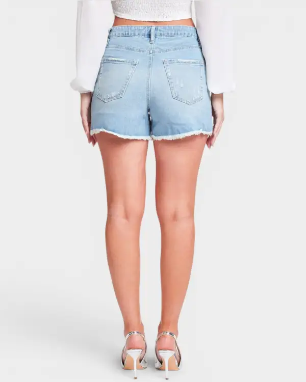 Refined Distressed Denim Shorts