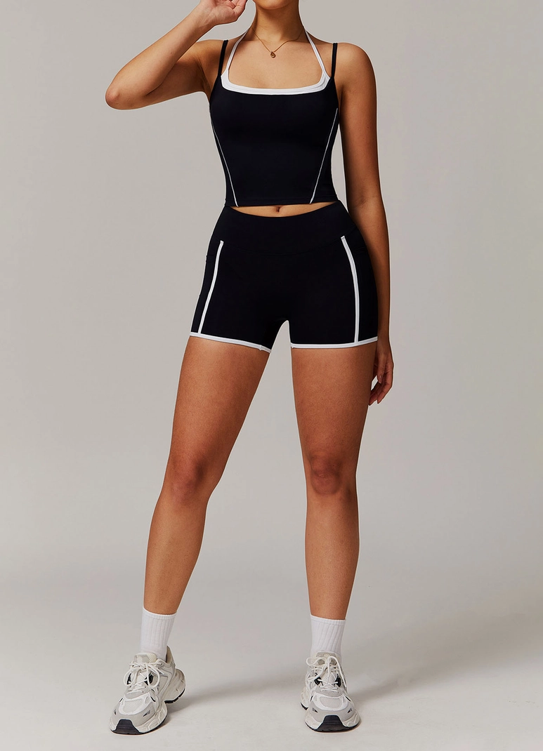 Adjustable Halter Top with High Waist Leggings Set