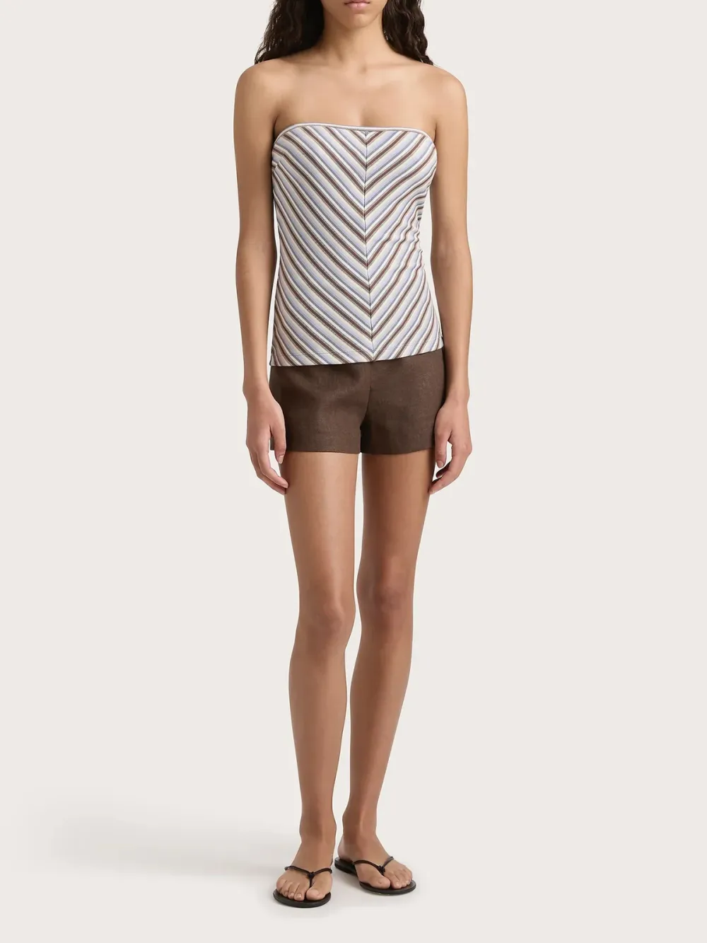 Casual Style Top Blue Stripe