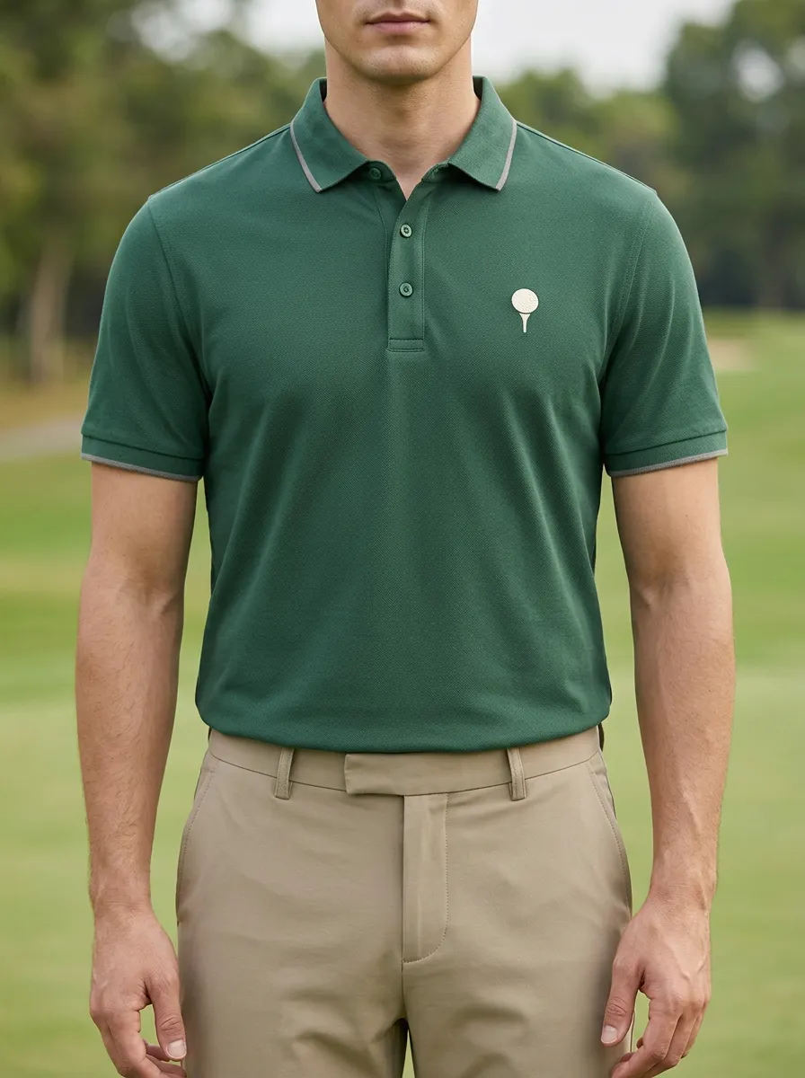 Golf-Ball Ball-And-Tee Golf Polo Shirt