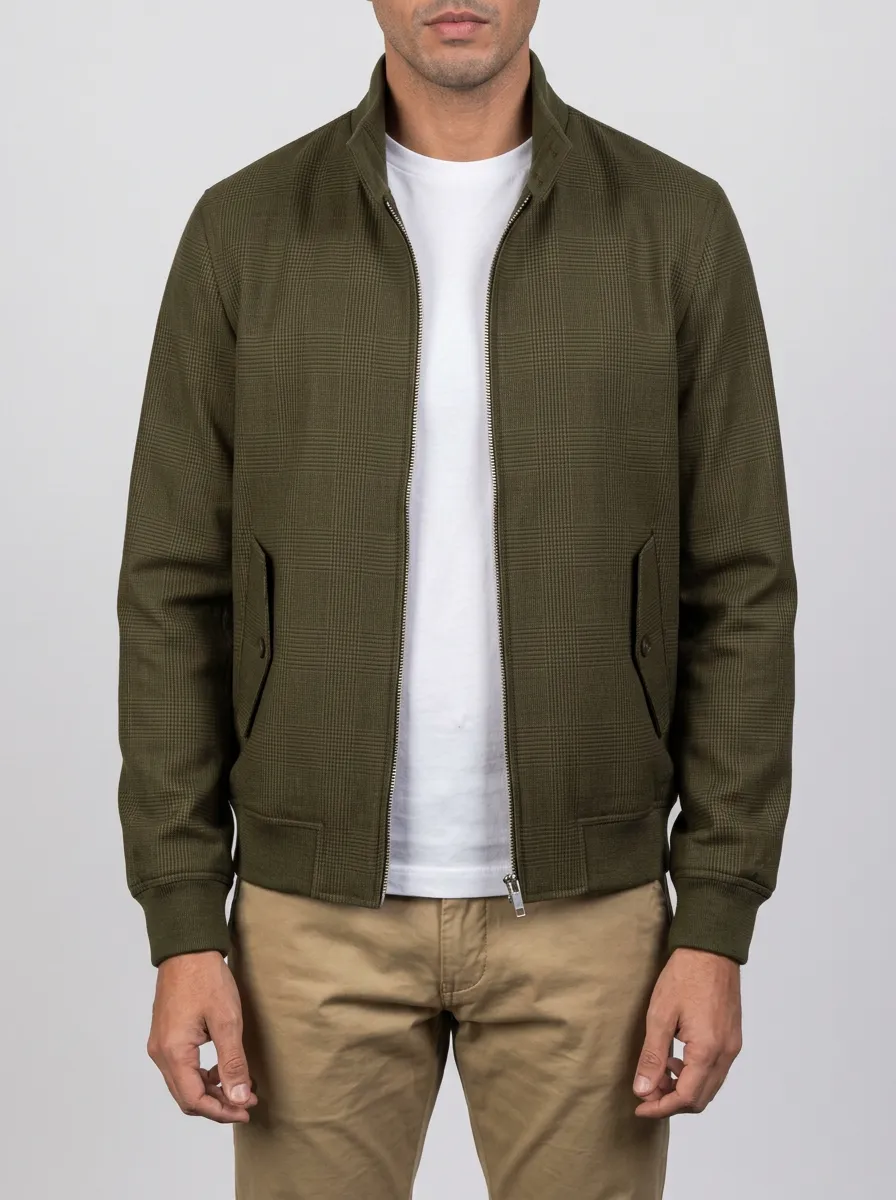 Glen Plaid Zip Jacket