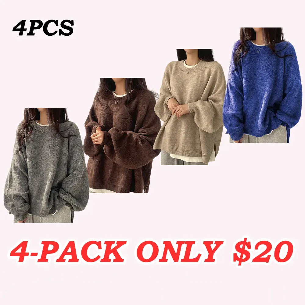 Women's Drop Shoulder Split Hem Sweater – Effortless Chic. Cozy Comfort. 🔥 Limited-Time Offer — 50% OFF Today Only!