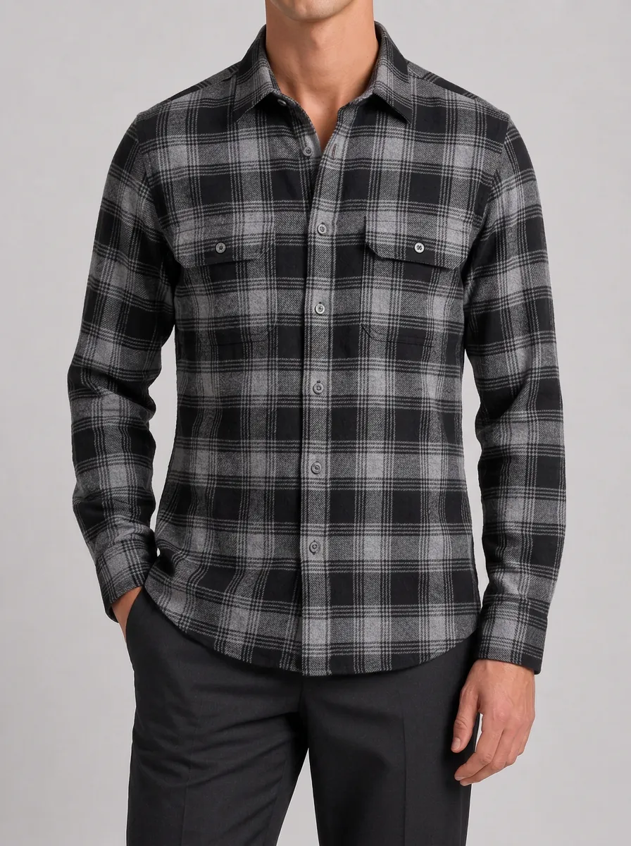 Men's Plaid Button-Down Shirt