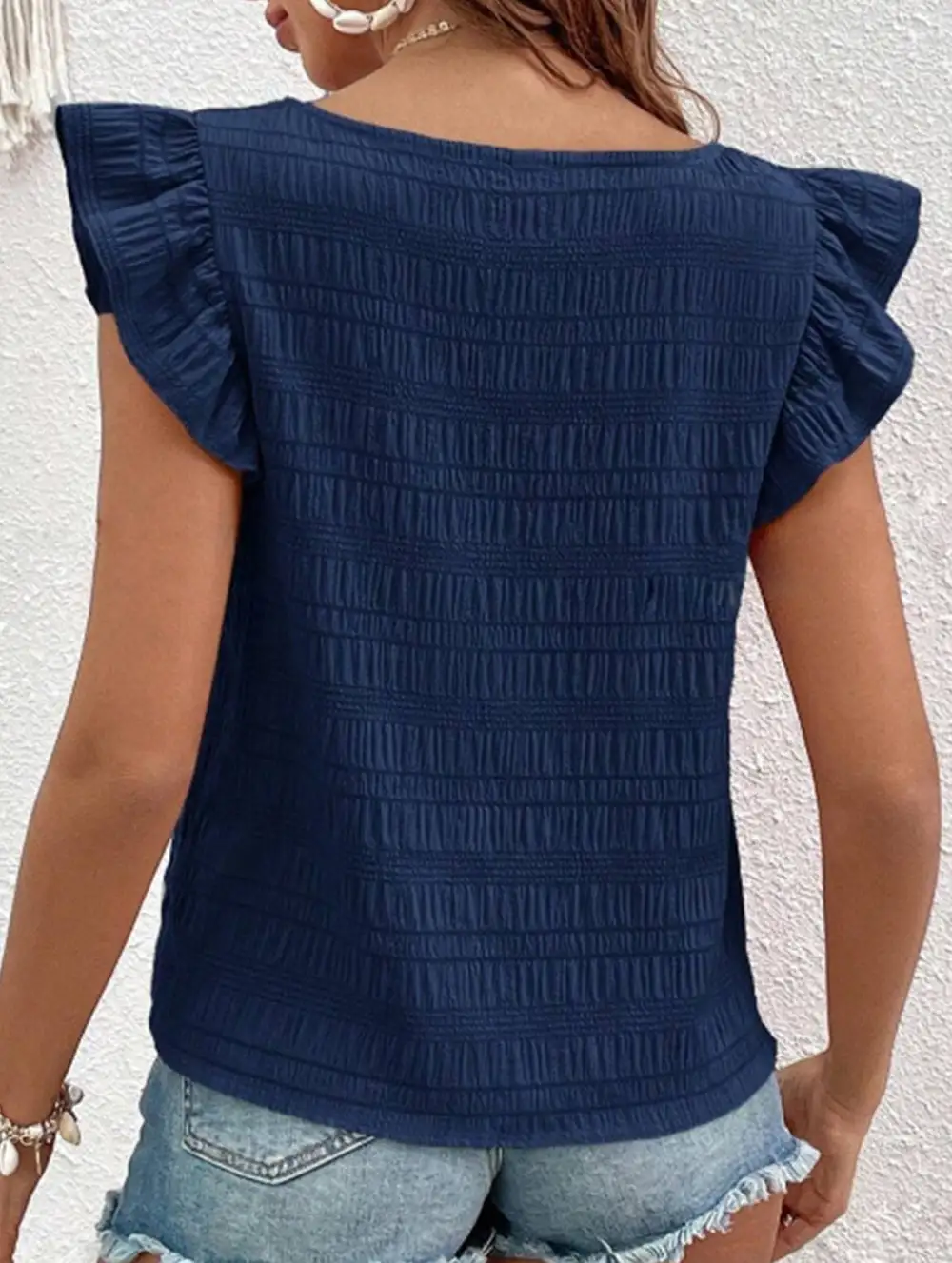 Square Neck Short Sleeves T Shirts Tee