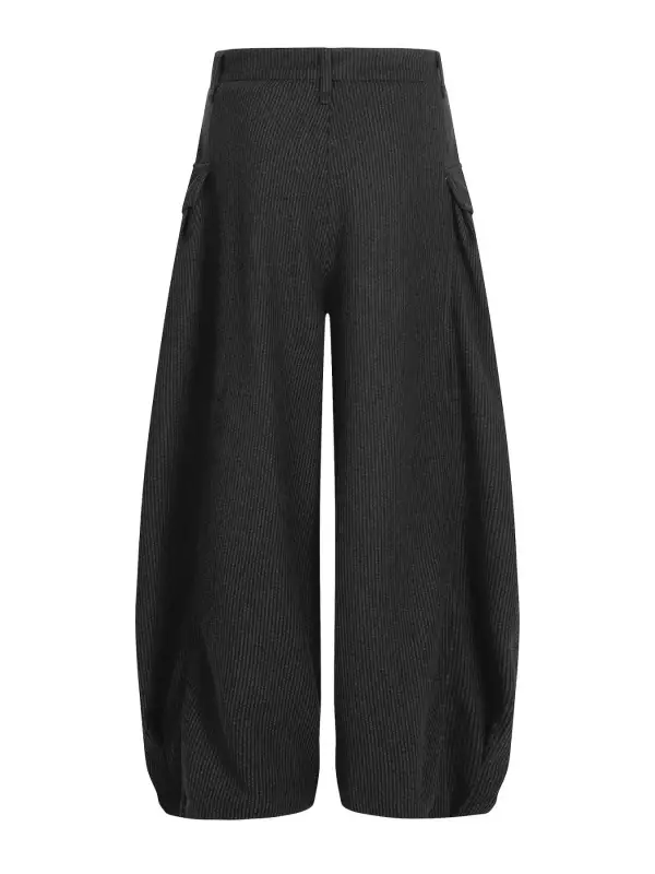 Textured Men's Wide Leg Pleated Pants
