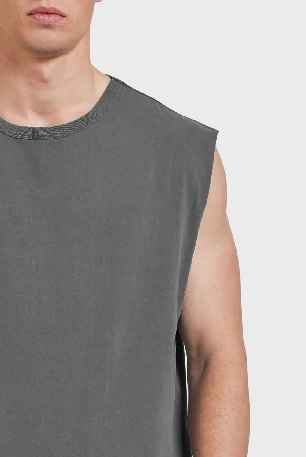 Sleeveless Crew Neck Casual Tee