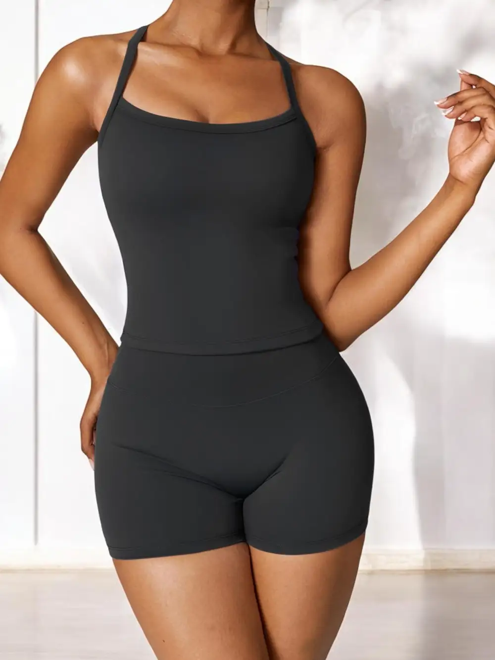 High-Waist Seamless Stretch Athletic Shorts