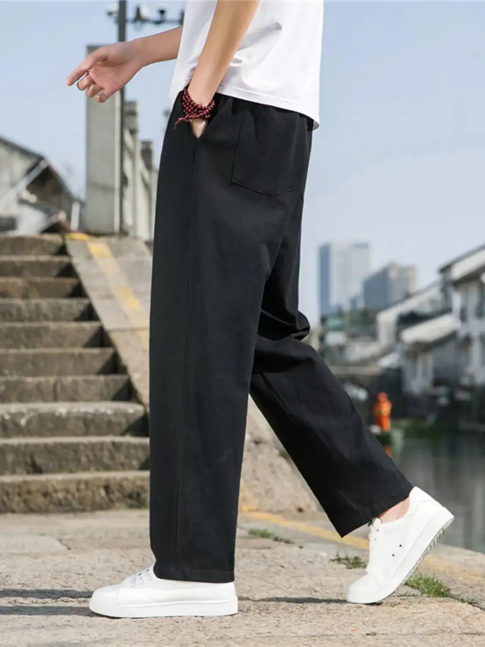 Men's Plus Size Loose Fit Drawstring Casual Pants