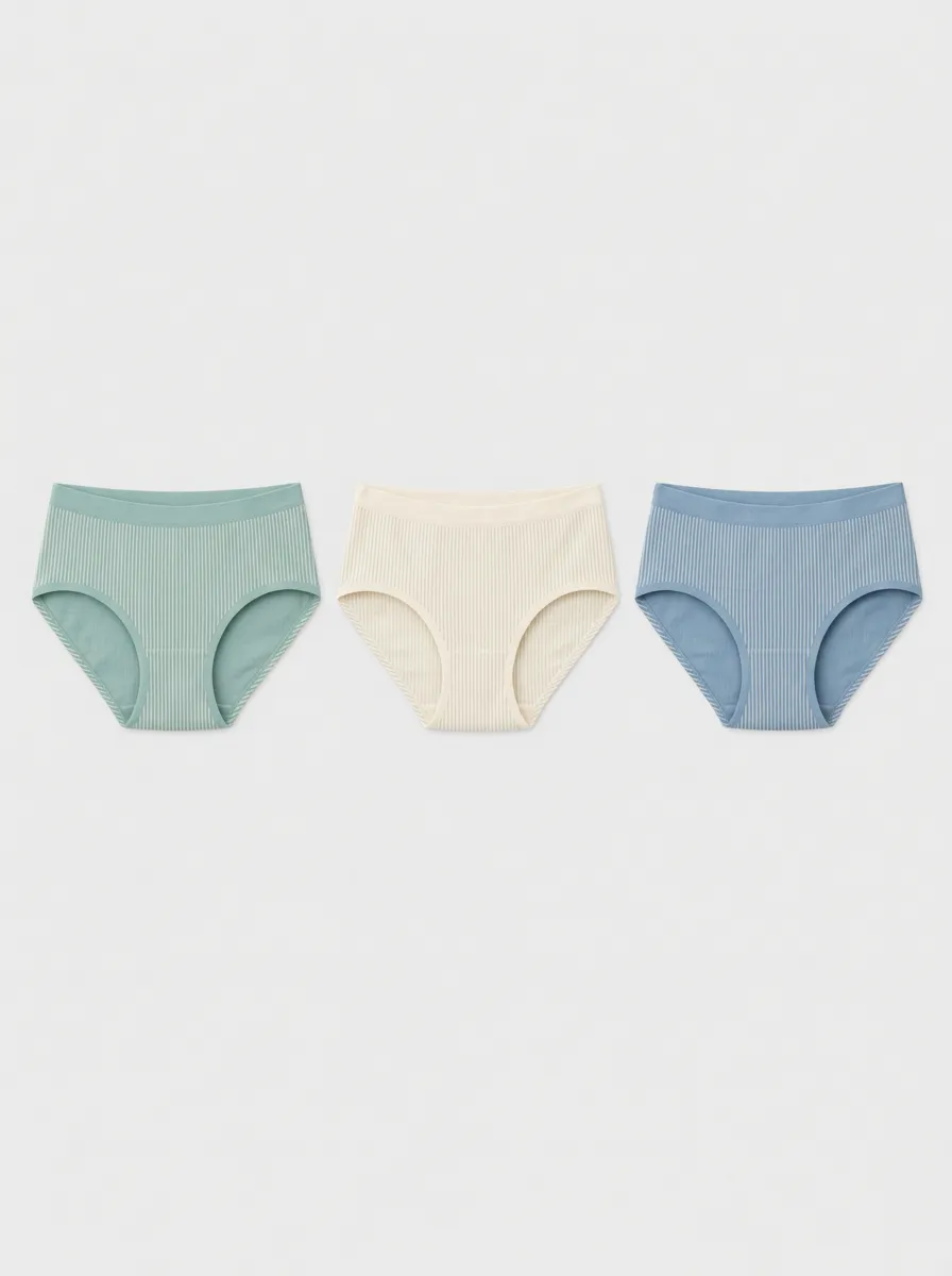 Women's Multicolor Ribbed Seamless Briefs 3-Pack