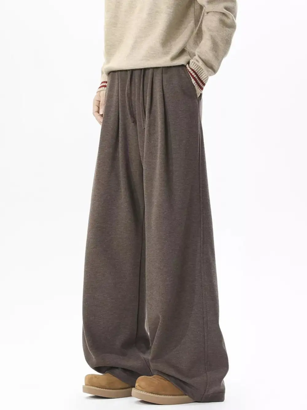 Men's Plus Size Drawstring Wide Leg Pants