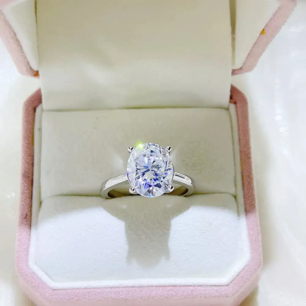 Classic Sterling Silver Moissanite Ring