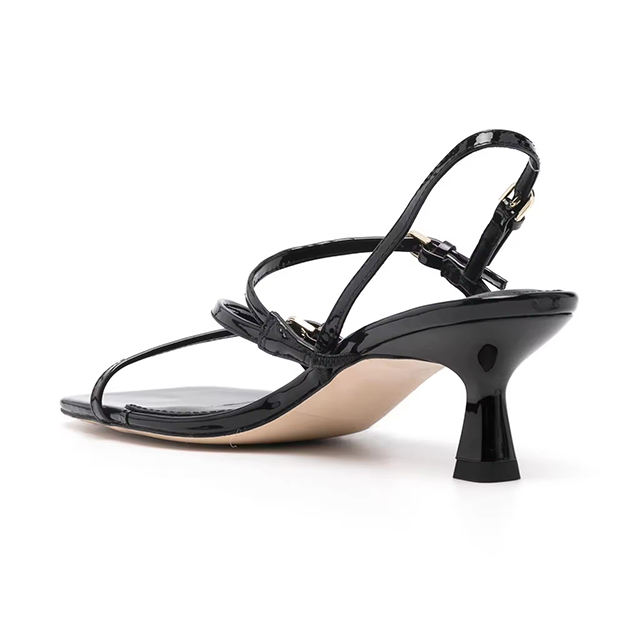 Valeria Strappy Patent Kitten Heels