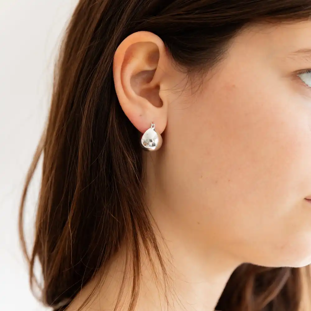 Oblong Hinge Hoop Earrings
