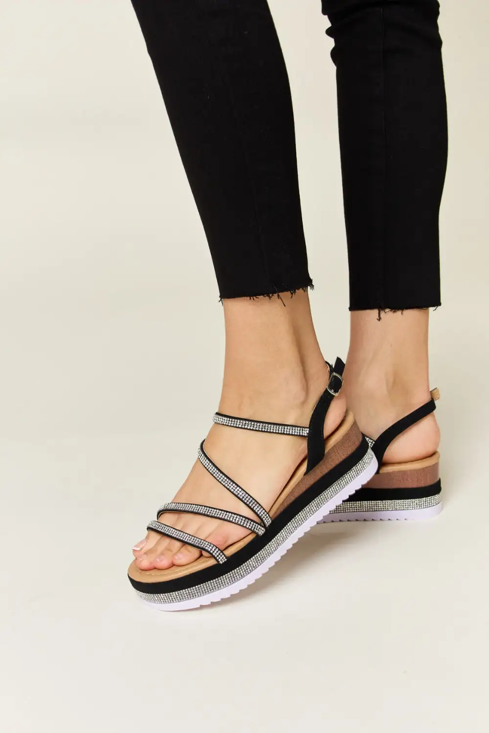 Everyday Wedge Rhinestone Sandals