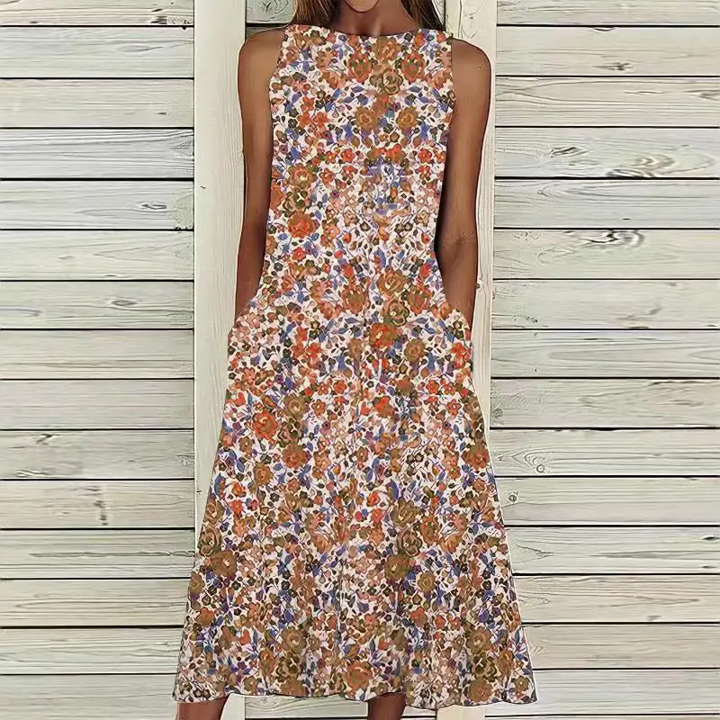 New Summer Midi Floral Print Dress