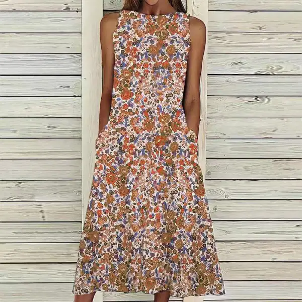 New Summer Midi Floral Print Dress