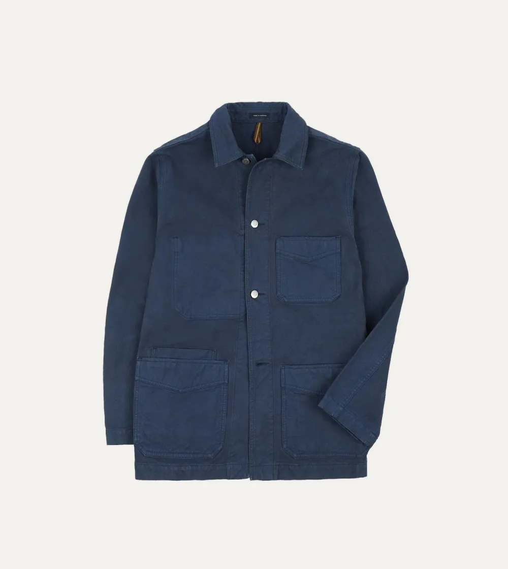 Dark Navy Utility Button Front Jacket