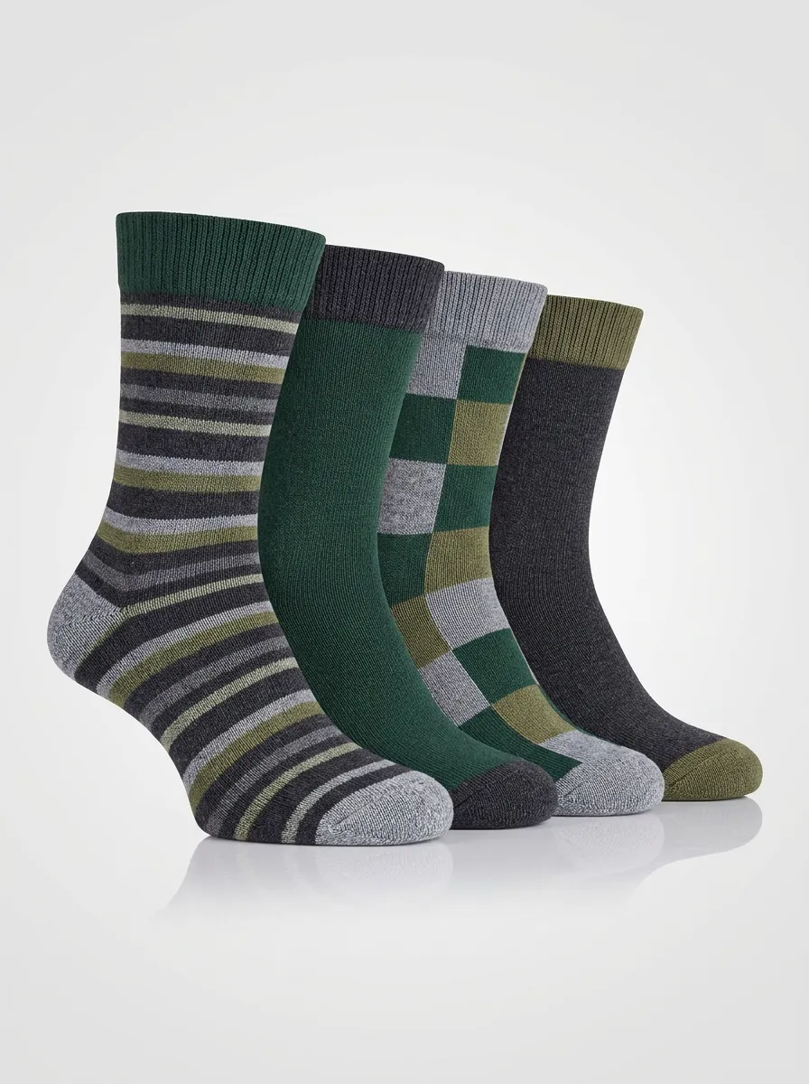 Men's Classic-Print Four Pair Socks