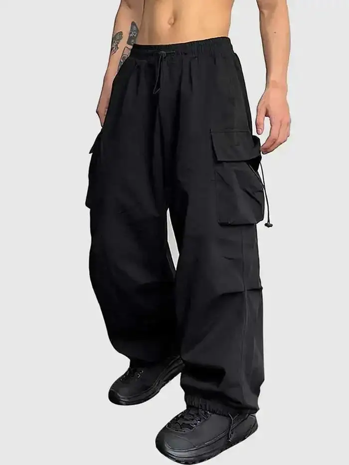 Men'slim Fit Cargo Pants with Rits for Dagelijks En Outdoor Gebruik