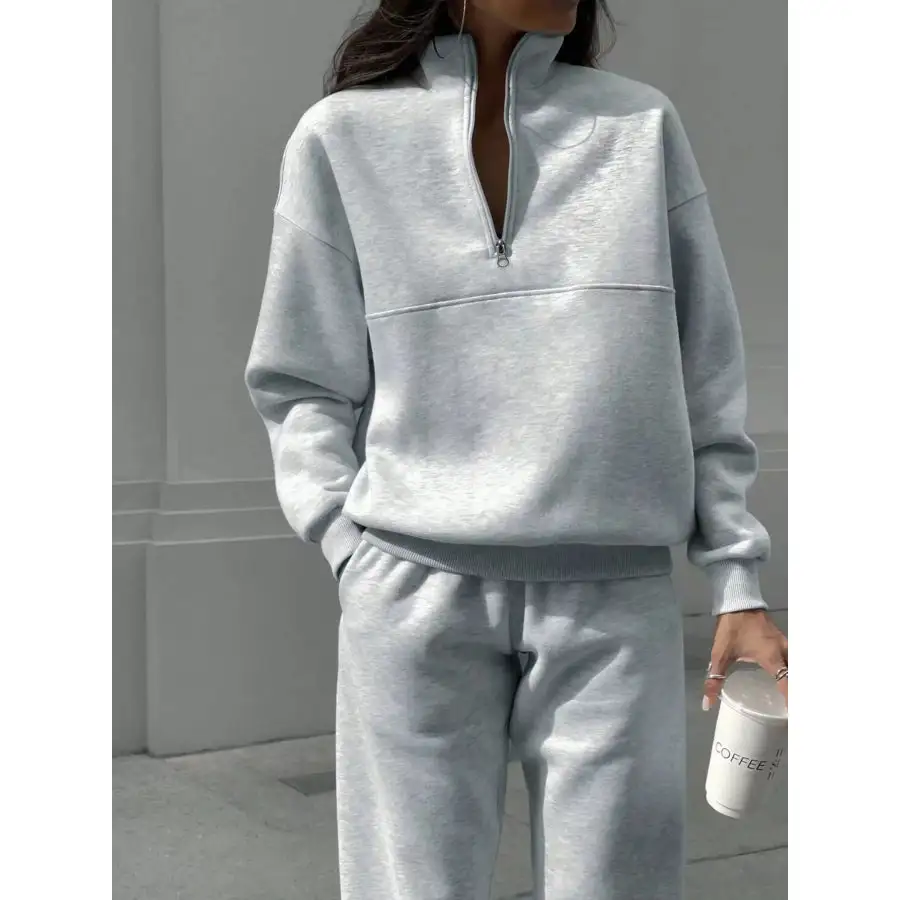 Classic Half Zip Sweatshirt and Pants Set