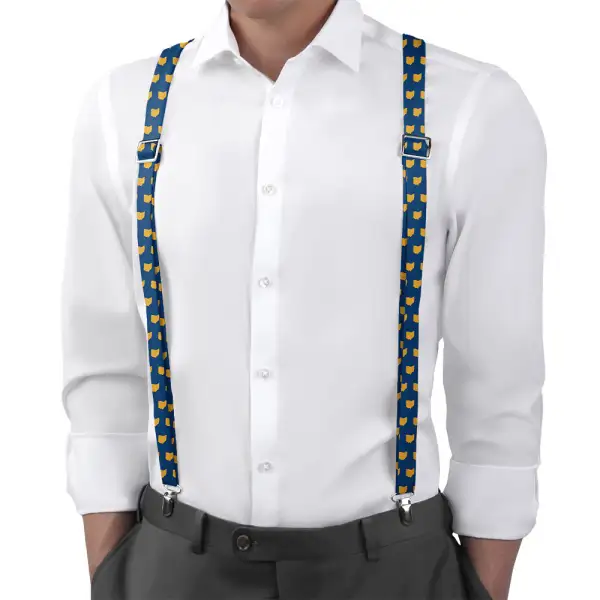 Silhouette Graphic Motif Suspenders
