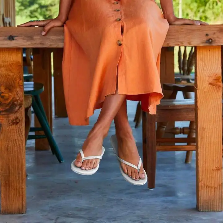 Balanced Leather Flip Flops