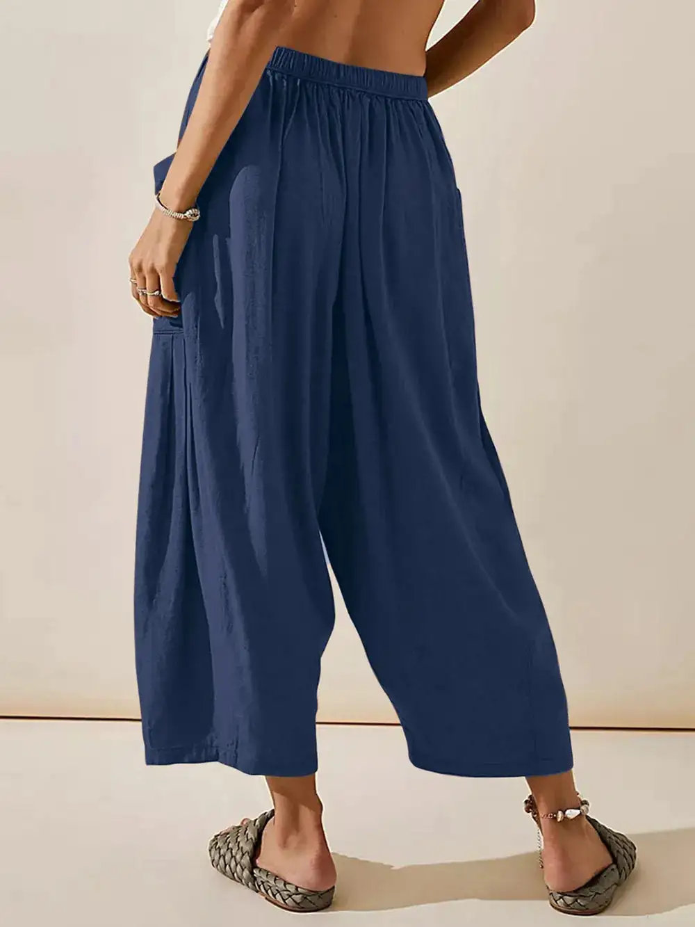 Polished Wide Leg Pocket Detail Pants
