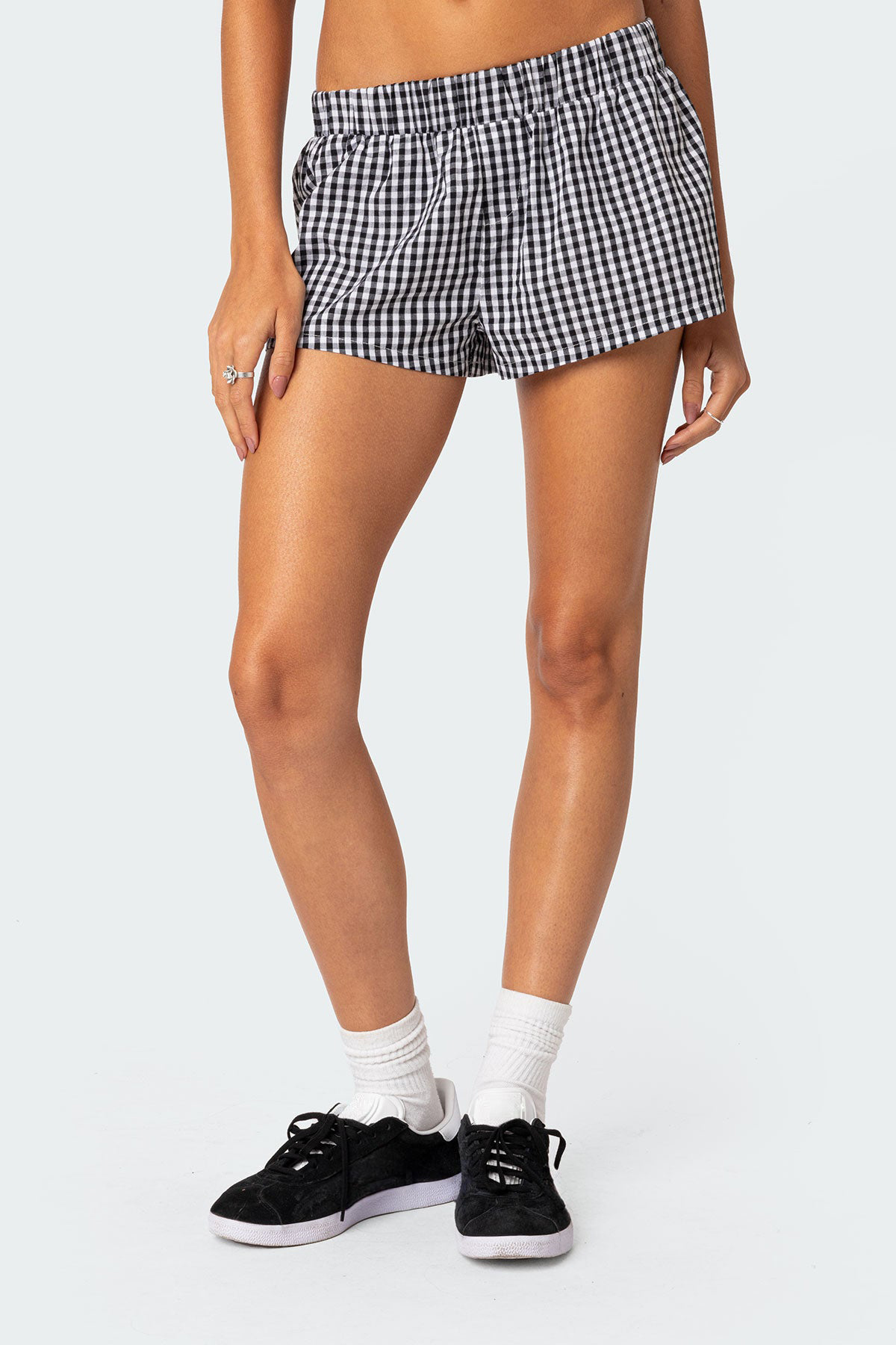Gingham Pattern Casual Shorts