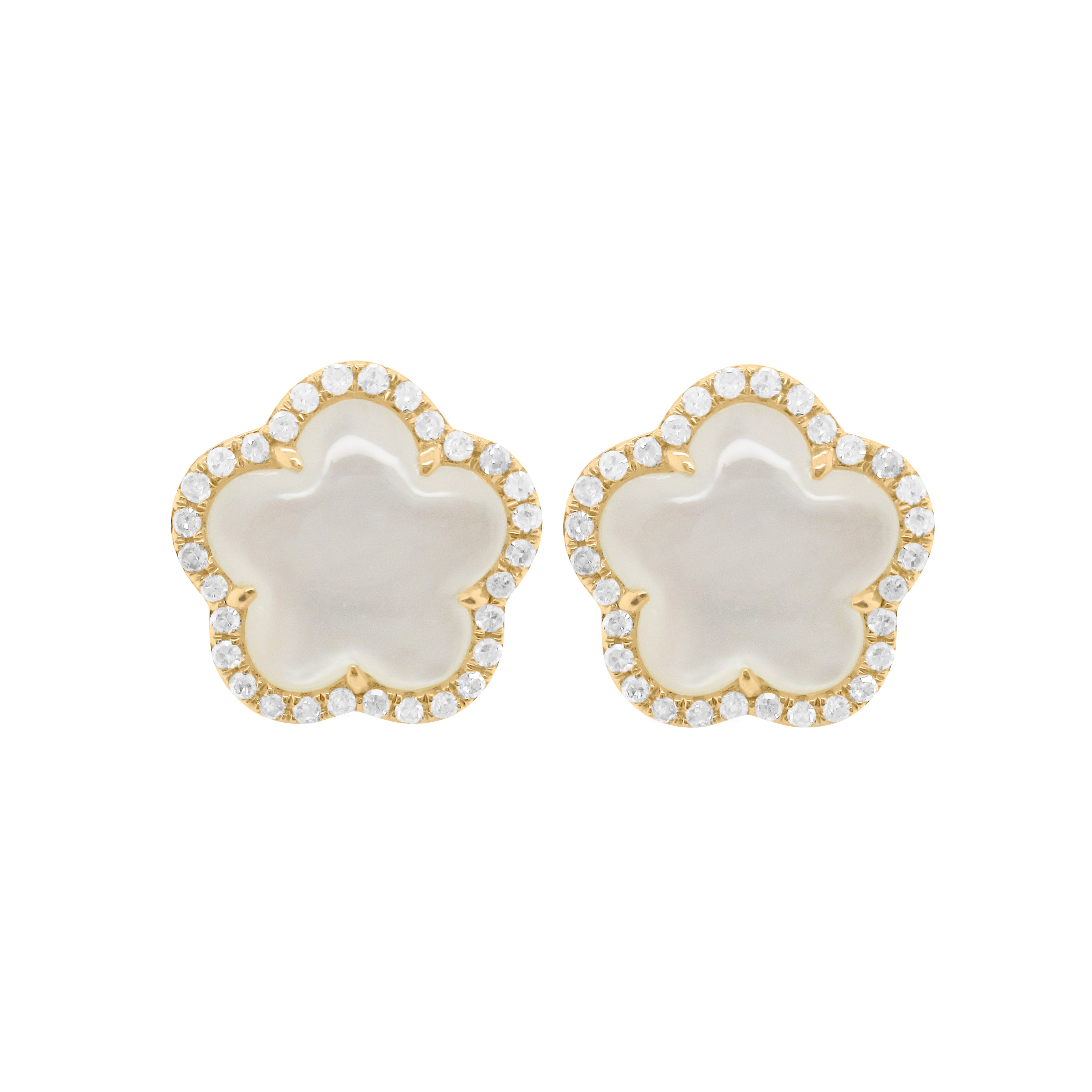 Modern Floral Pear Stud Earrings