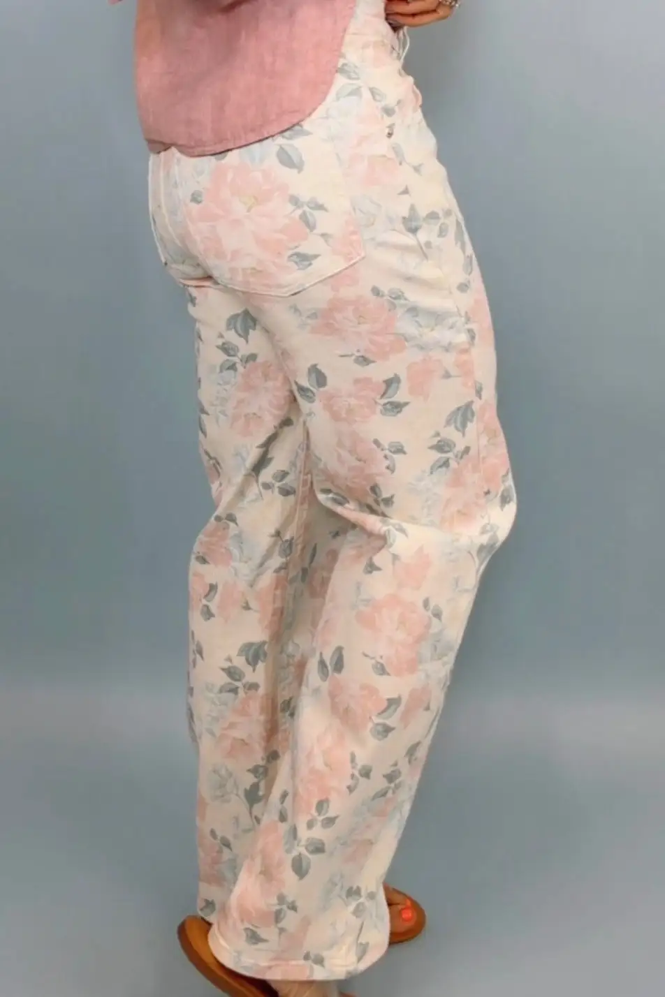 Denim Floral Jeans