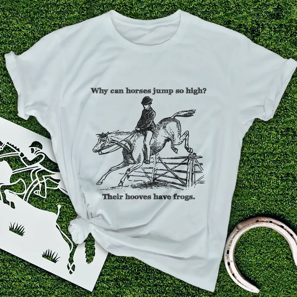 Women's Funny Horse Joke Print Cotton T-shirt