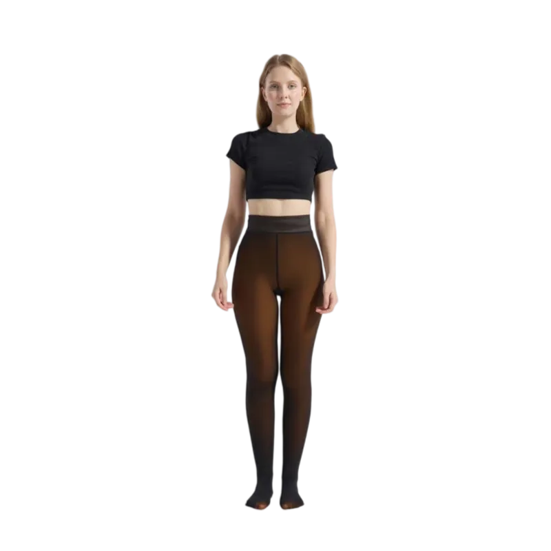 Fleece Lined Tights Sheer Women