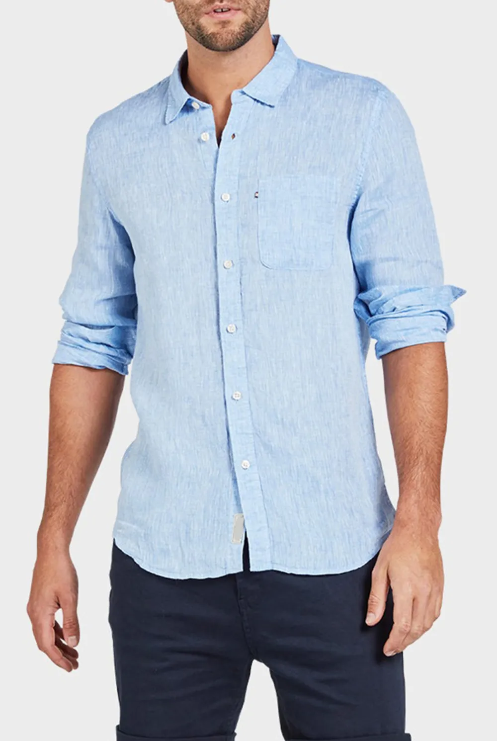 Lightweight Linen Button Down Long Sleeve Shirt