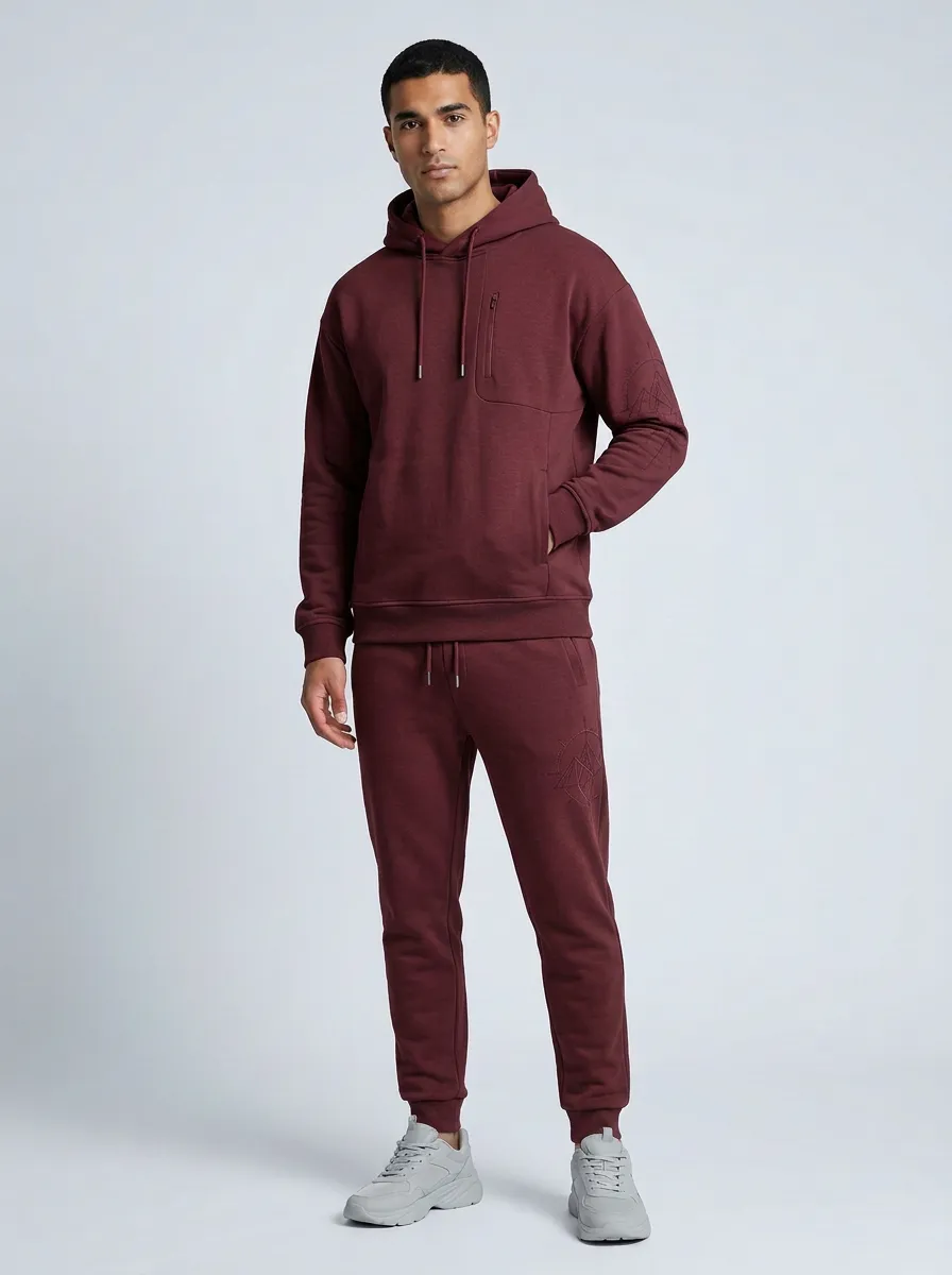 Men's Geometric Compass Graphic Printed Hoodie Jogger Set