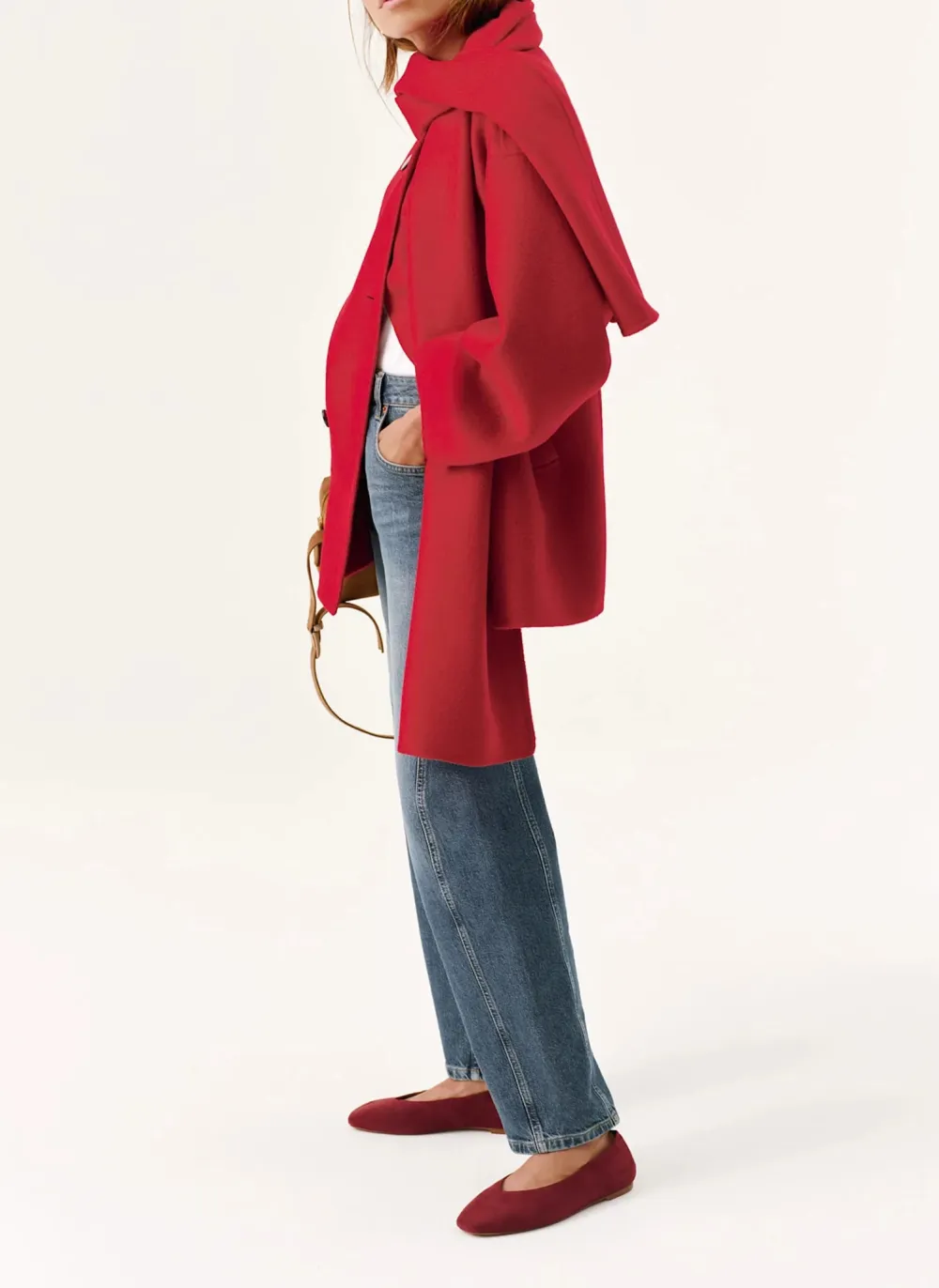 Casual Style Blend Hand Finished Scarf Coat