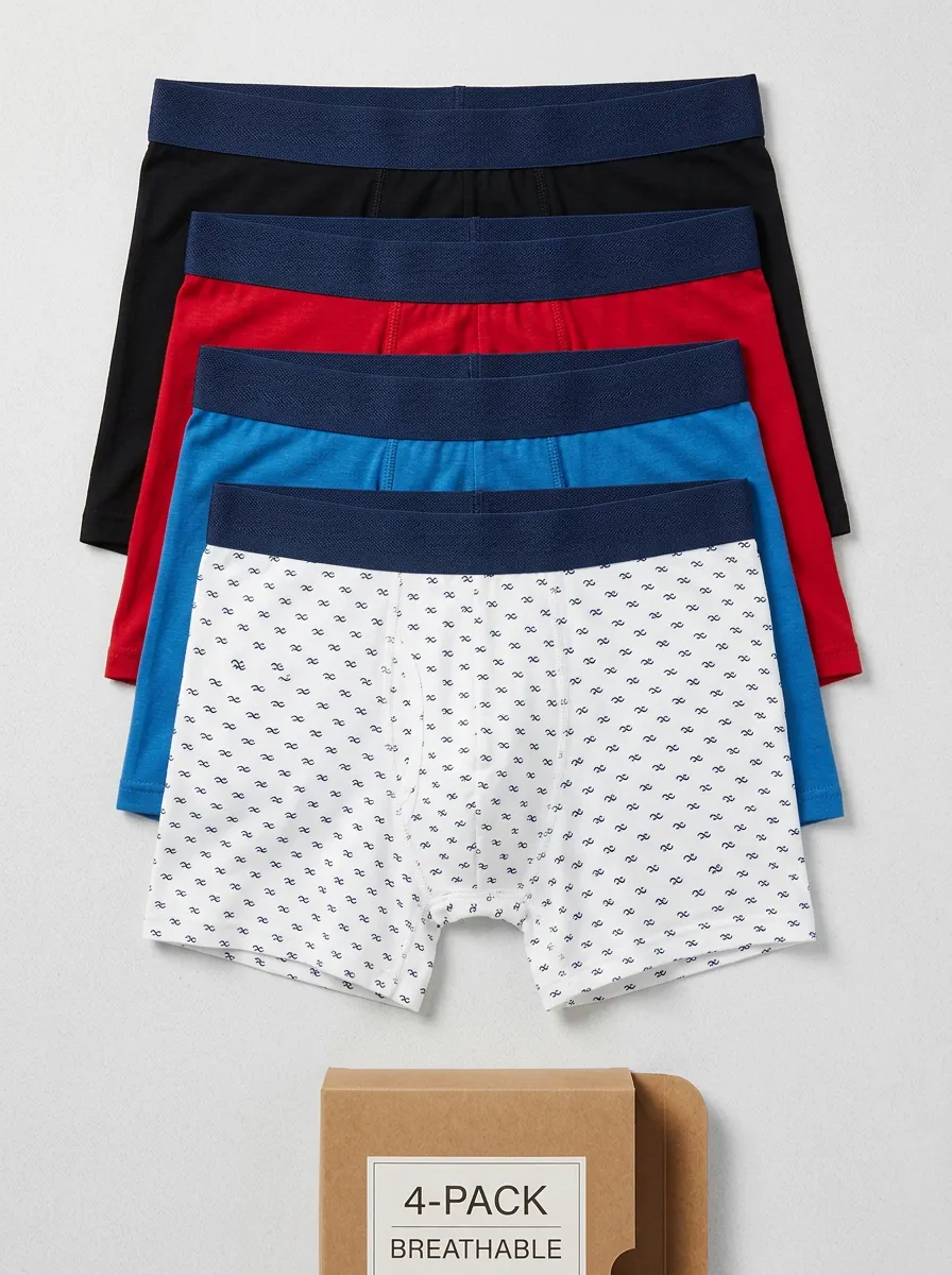 Comfort Flexible Waist Four Pack Briefs