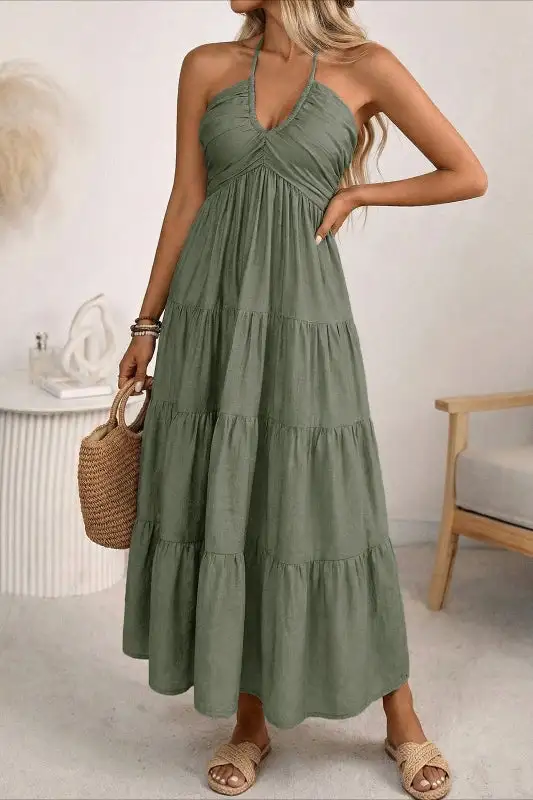Bohemian Halter Maxi Dress