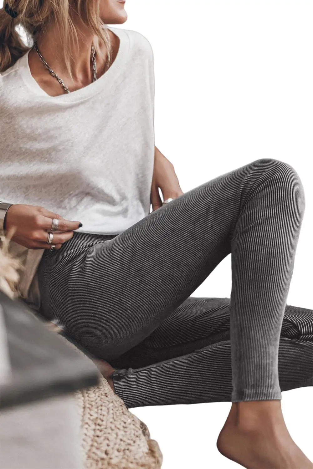 Vintage Wash Ribbed Leggings