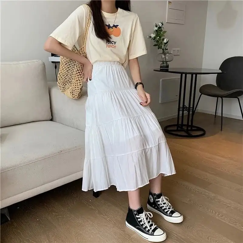 A-Line High-Waist Midi Skirt