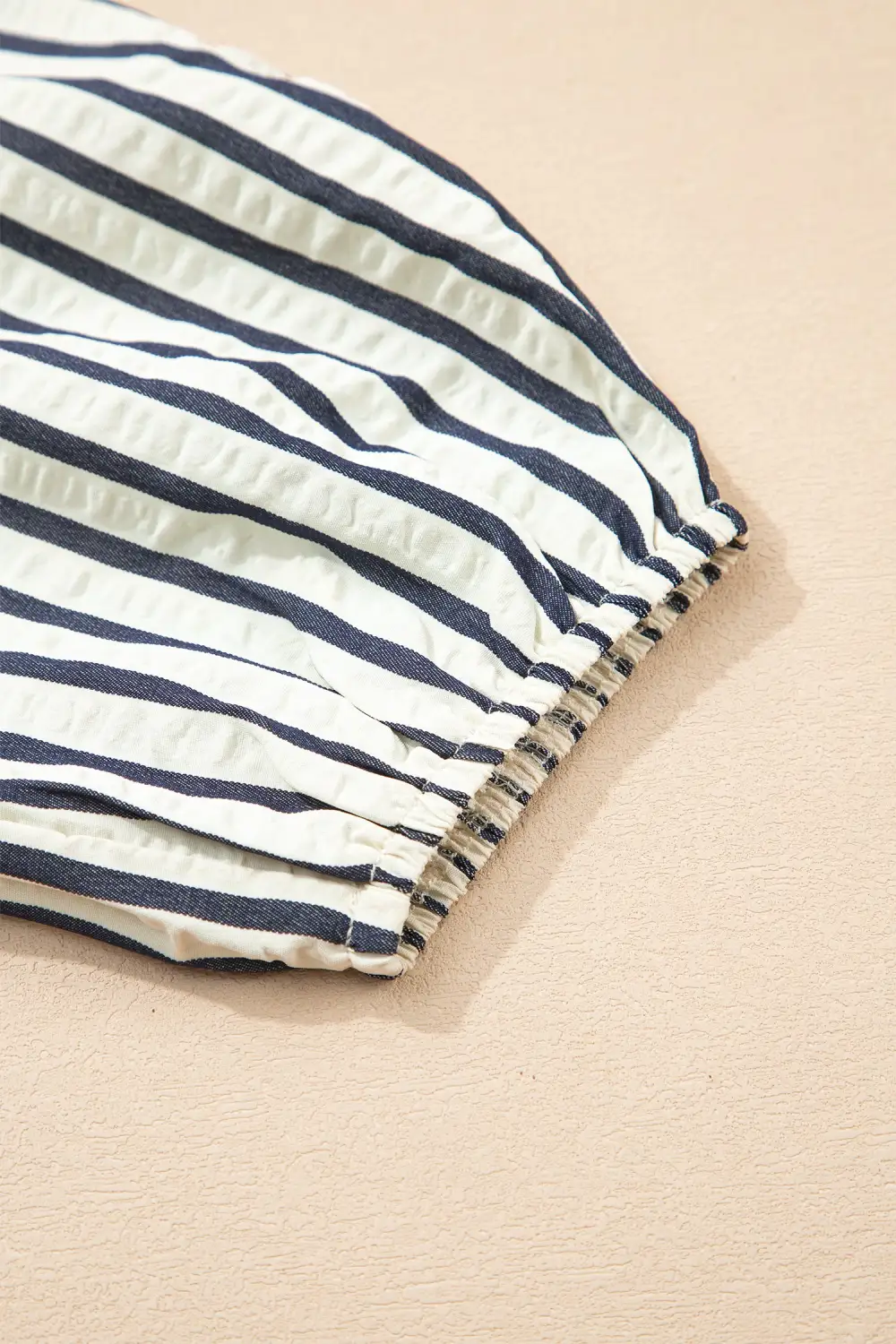 Striped Floral Embroidered Blouse