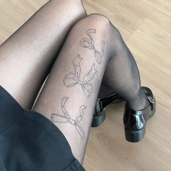 Allover Bow Pattern Sheer Tights