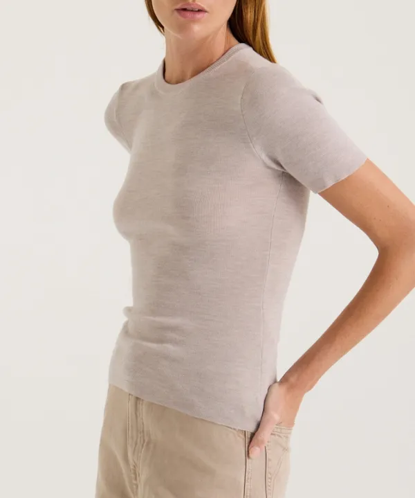 Pebble Merino Crew Neck T-Shirt