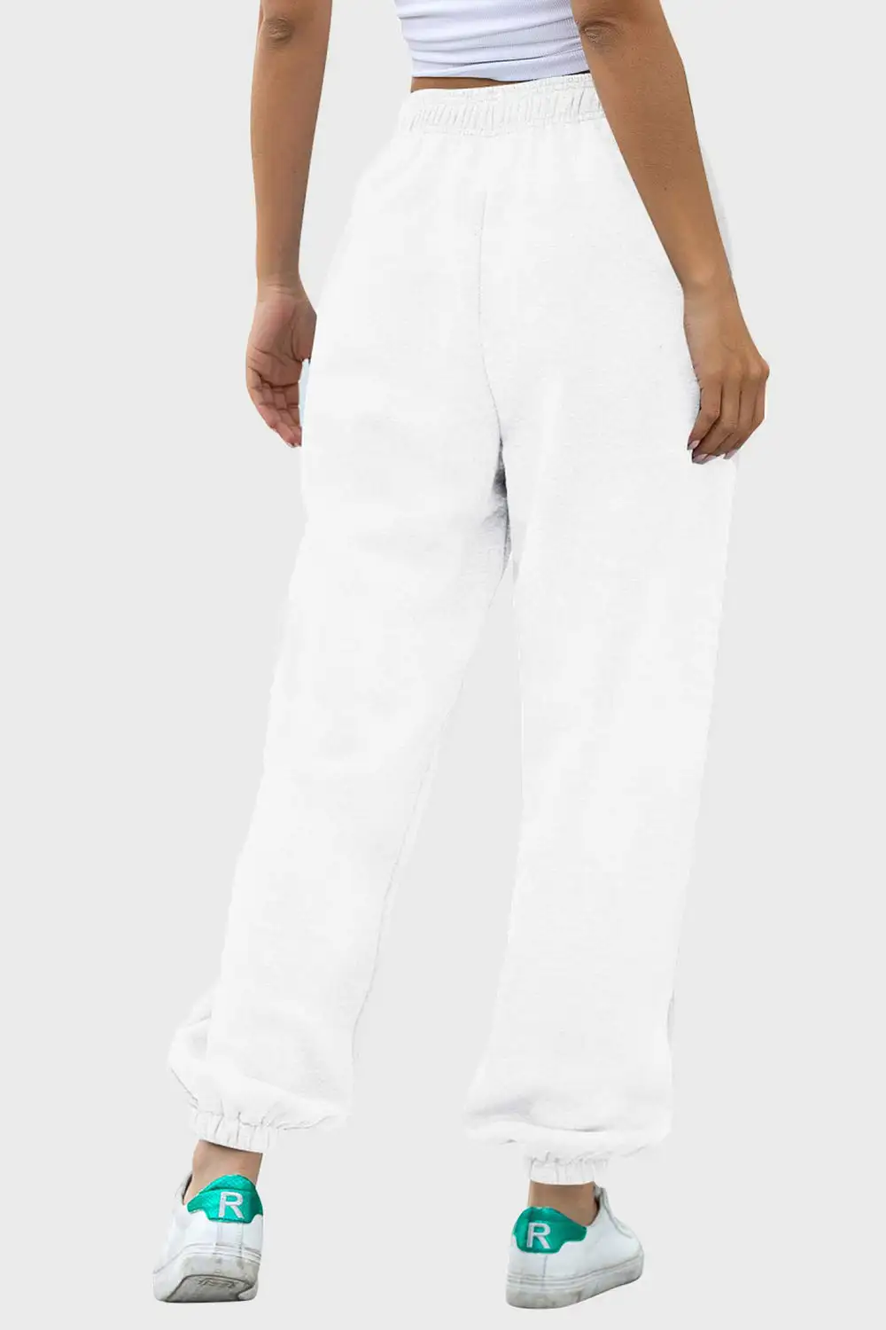 Relaxed Elastic-Waist Pocketed Jogger Pants