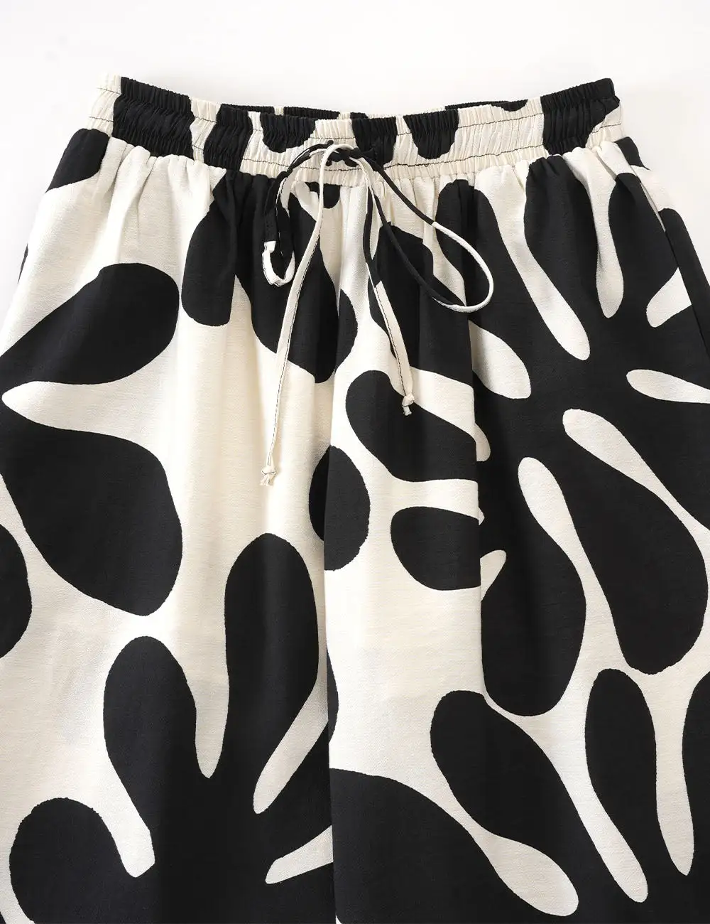 Color Block Drawstring Elastic Waist Loose Pants