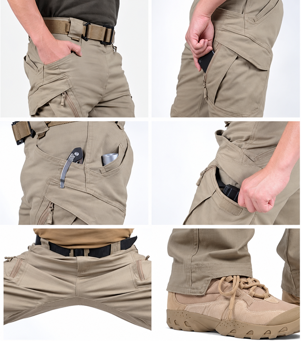 Men’s Hiking Tactical Pants Lightweight Cotton Outdoor Military Combat Cargo Trousers